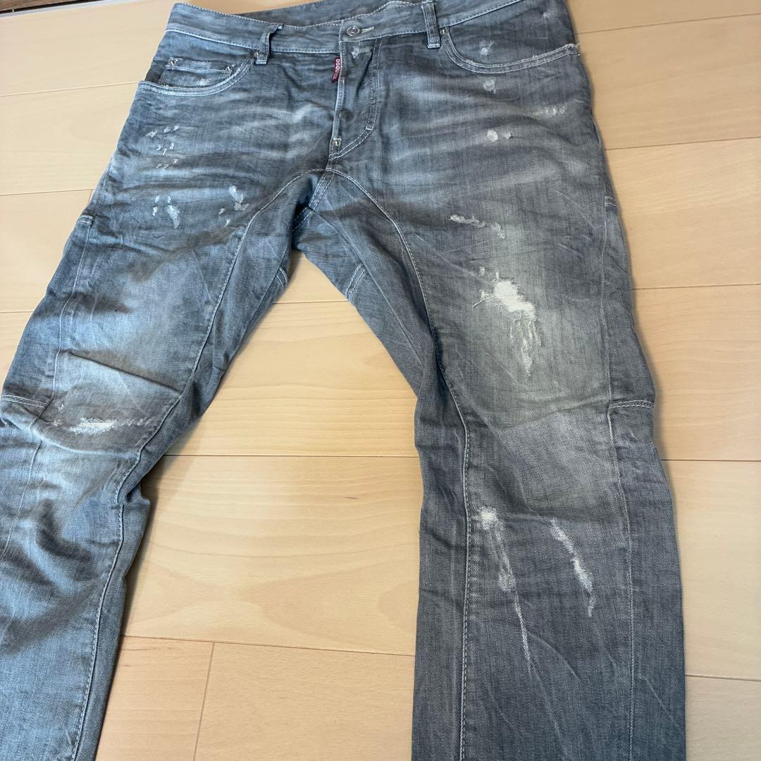 ディースクエアード美品グレーデニムTidy Biker Jeanスリム