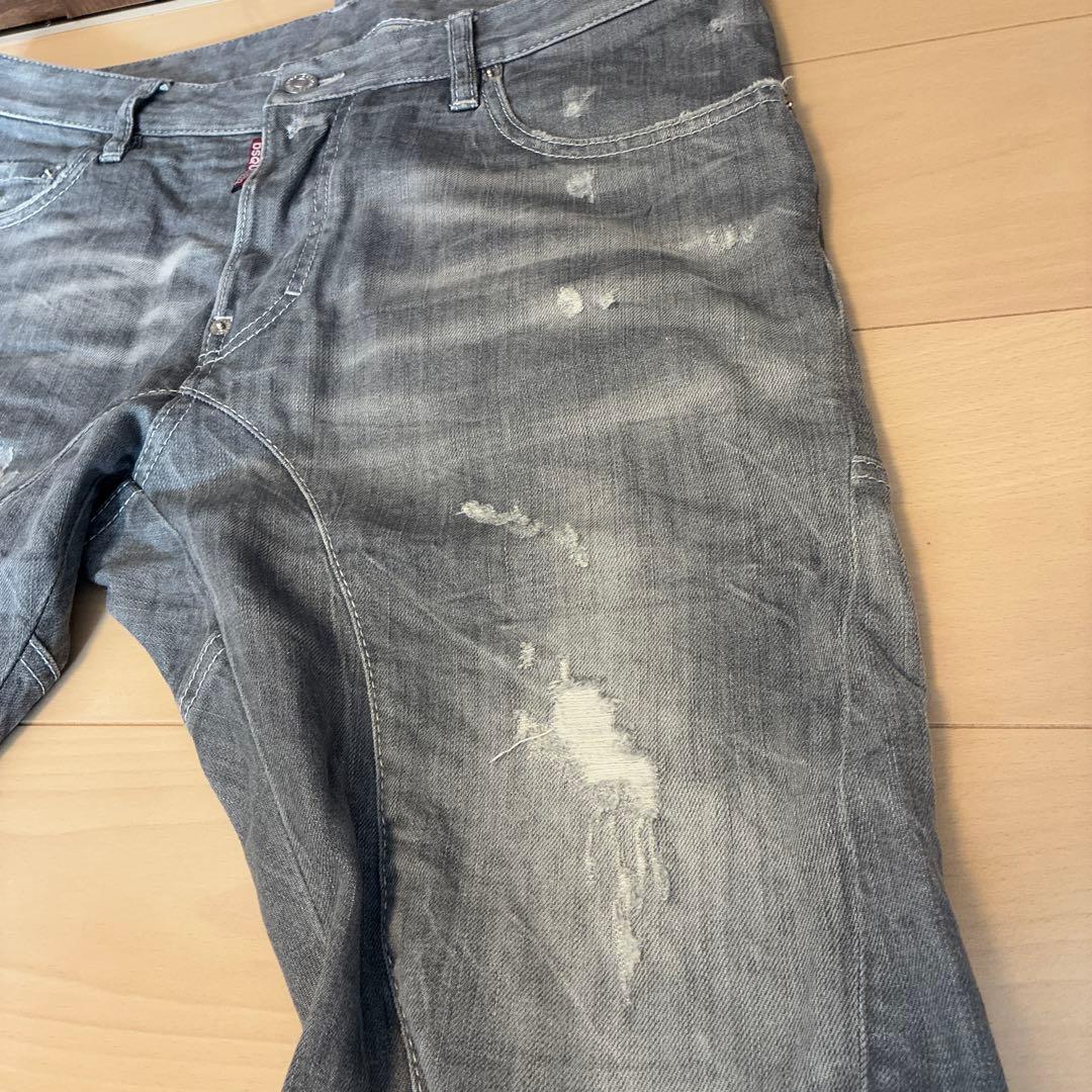 ディースクエアード美品グレーデニムTidy Biker Jeanスリム
