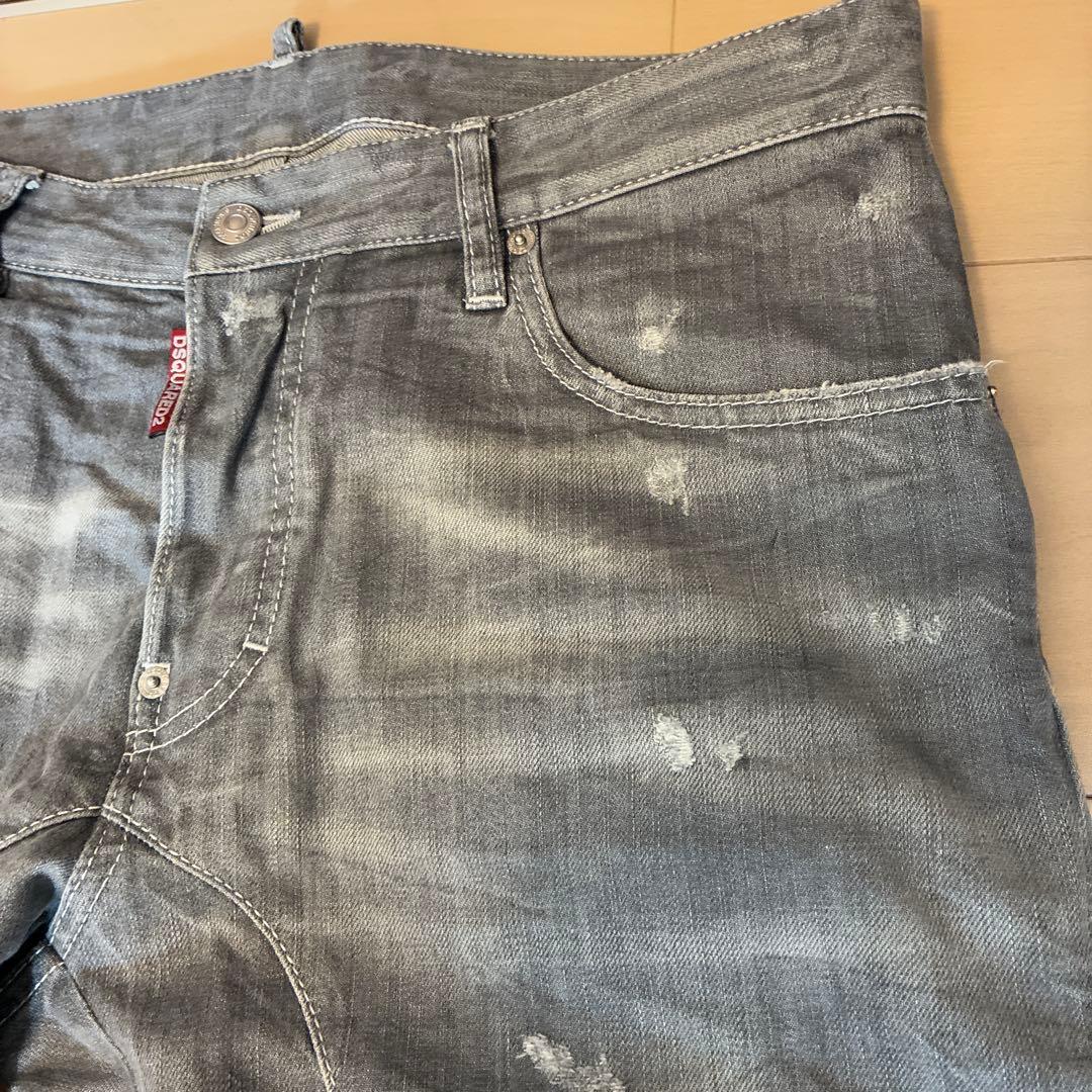 ディースクエアード美品グレーデニムTidy Biker Jeanスリム