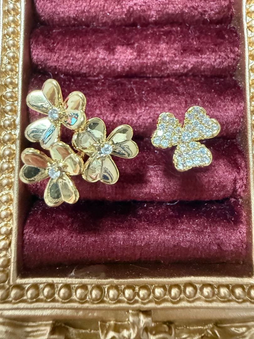 ⭐︎フラワーリング18金か24金 重いです ダイヤモンド サイズフリー♡17