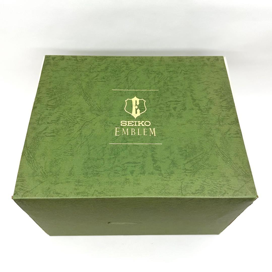 ★鑑定済★箱付ほぼ未使用★SEIKO★EMBLEM★稼働品★高級置時計★