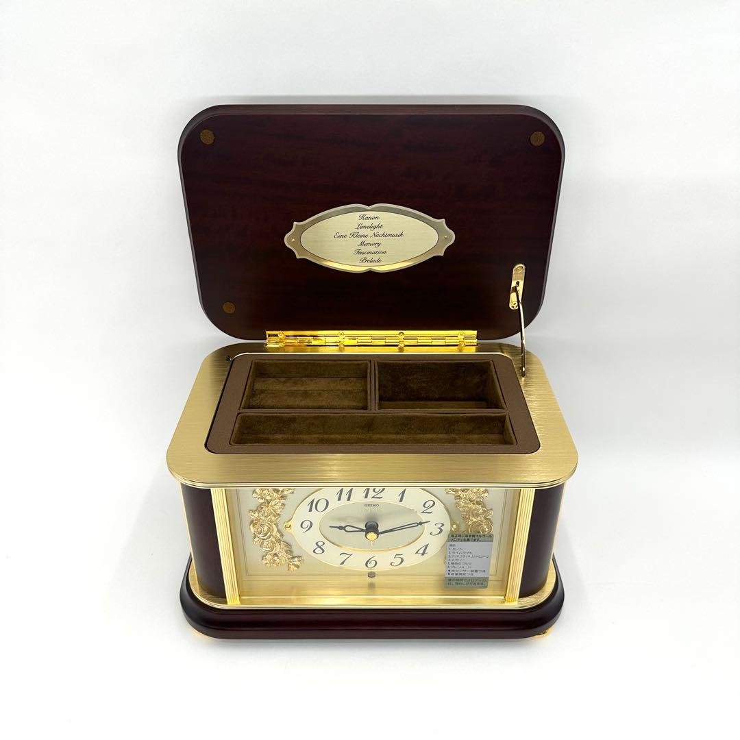 ★鑑定済★箱付ほぼ未使用★SEIKO★EMBLEM★稼働品★高級置時計★