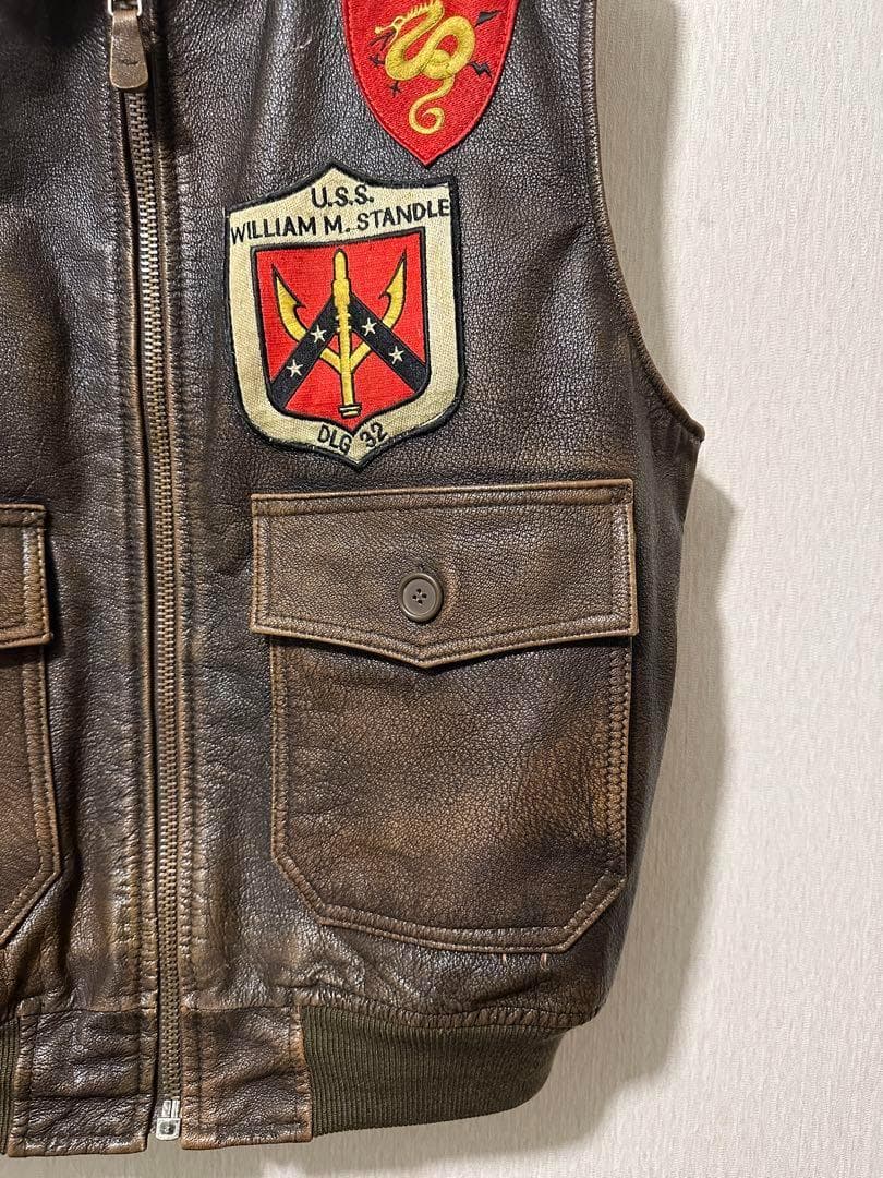 ジャケット・アウター AVIREX Top Gun G-1 Leather Vest