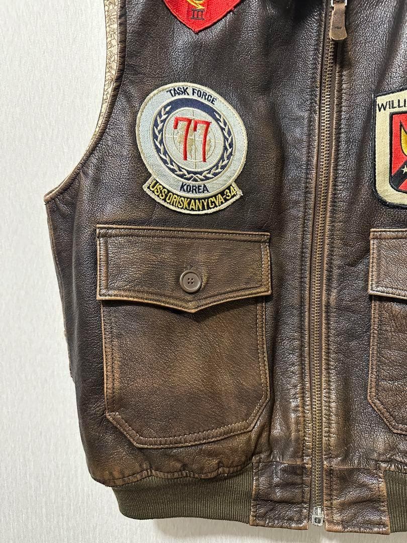 ジャケット・アウター AVIREX Top Gun G-1 Leather Vest