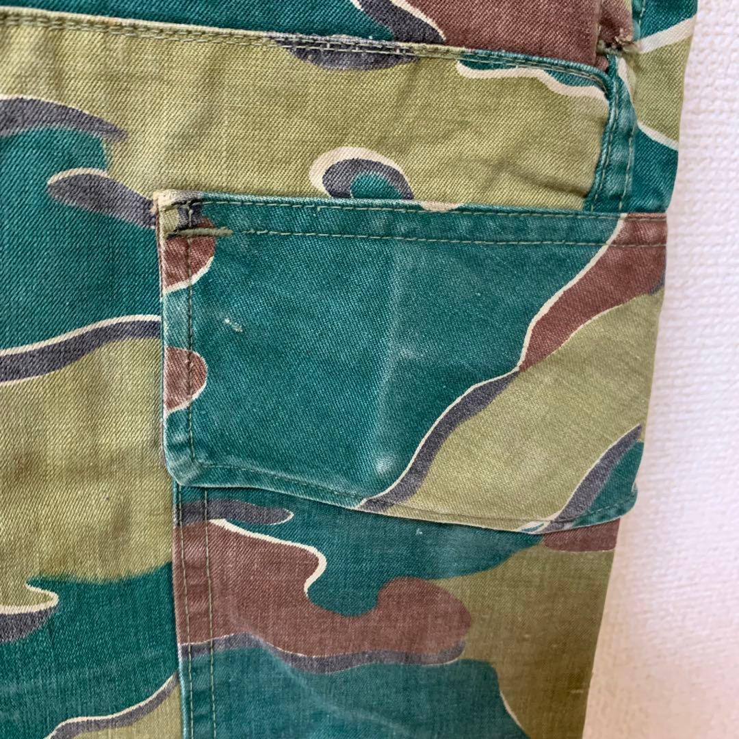 【実物】ベルギー軍　カーゴパンツ　ジグソーカモ　５０年代