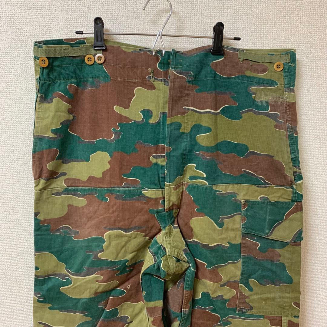 【実物】ベルギー軍　カーゴパンツ　ジグソーカモ　５０年代