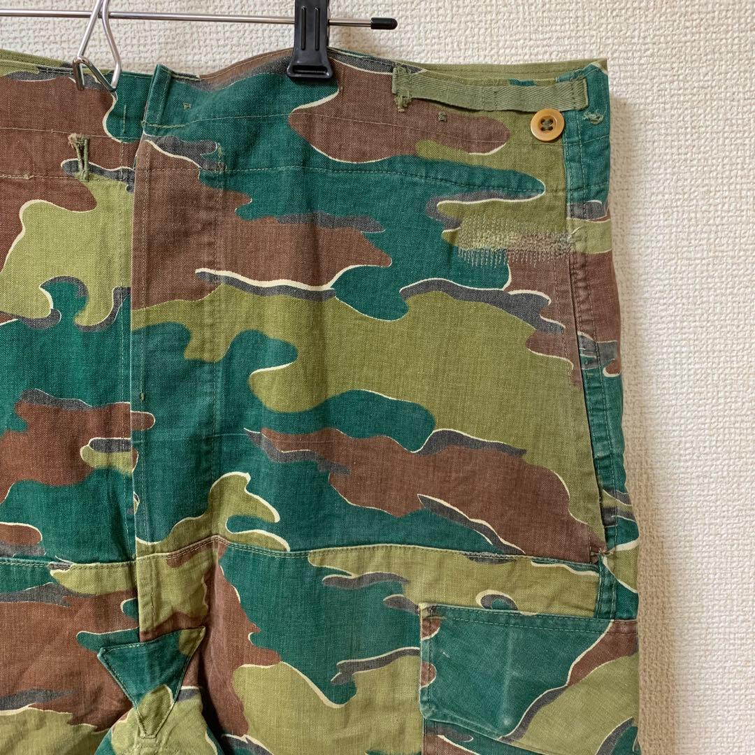 【実物】ベルギー軍　カーゴパンツ　ジグソーカモ　５０年代