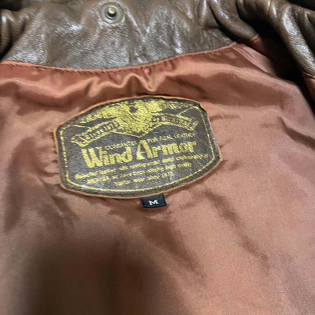 90s Wind Armor フライトレザー ジャケット　旧車　裏地