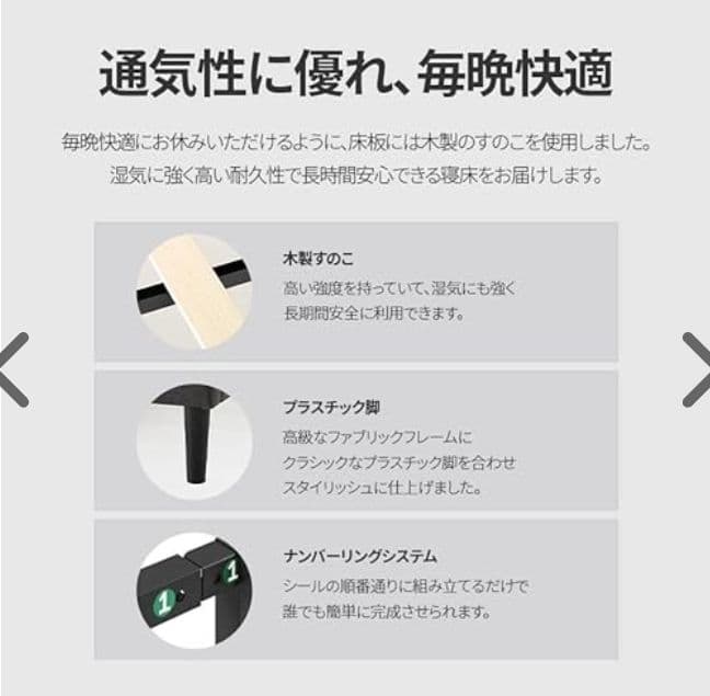 ZINUS 布張り ベッドフレーム ダブル ダークグレー 木製 すのこ つ426