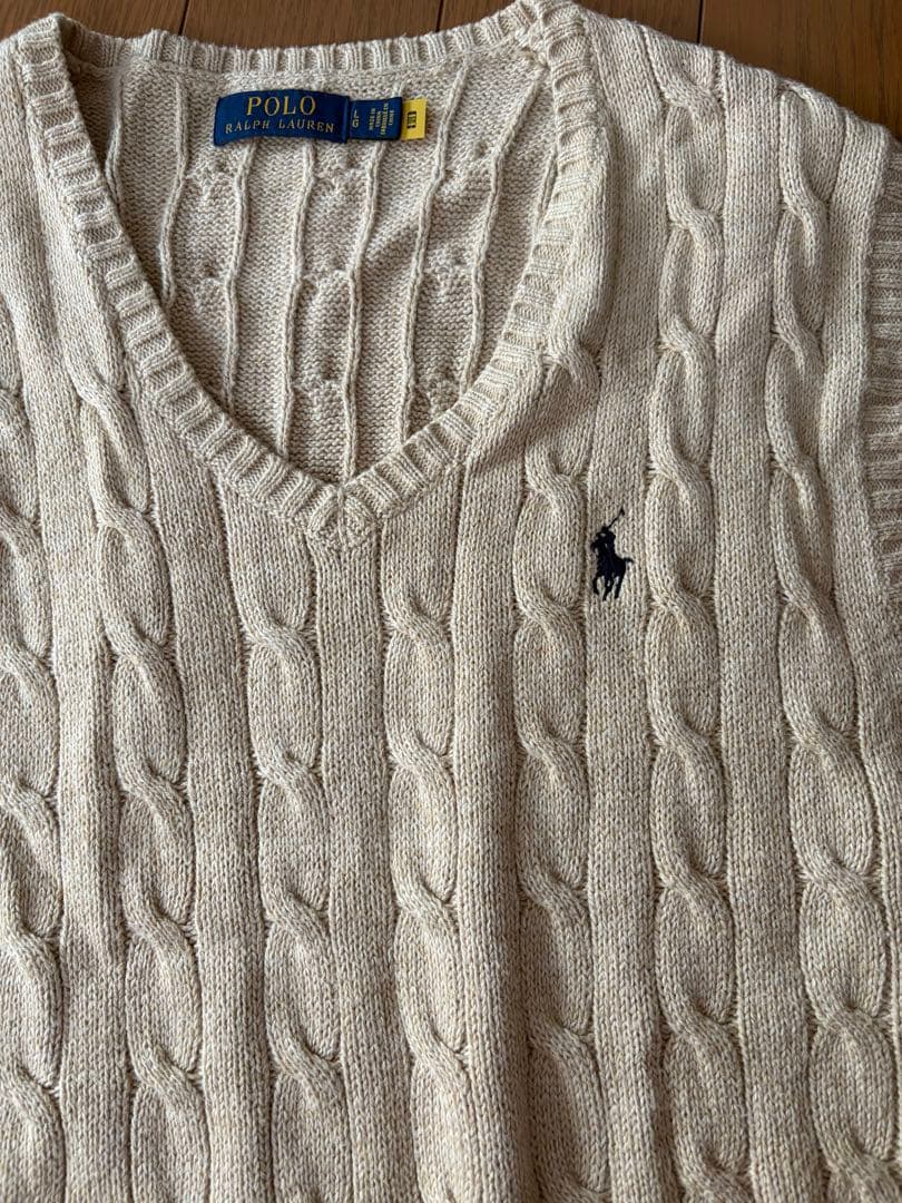 Polo Ralph Lauren ケーブルニットベスト アイボリー