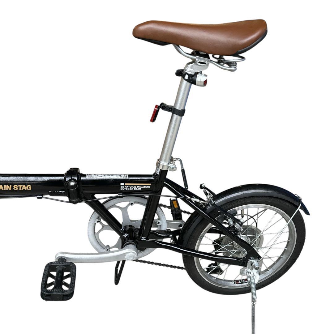 美品キャプテンスタッグ 折りたたみ自転車 アルミ 軽量 16インチ ブラック