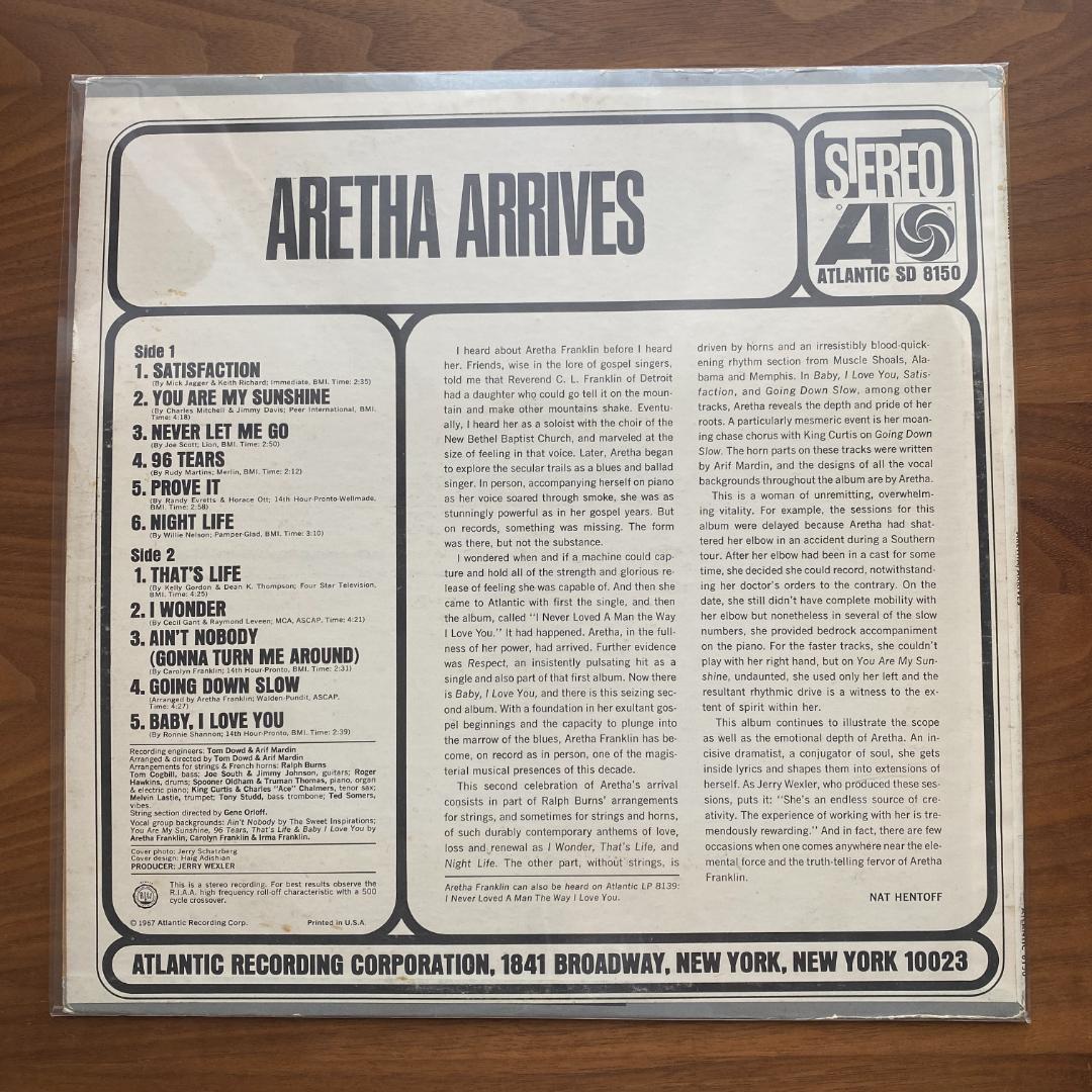 洋楽 LP Aretha Franklin Arrives US ORG