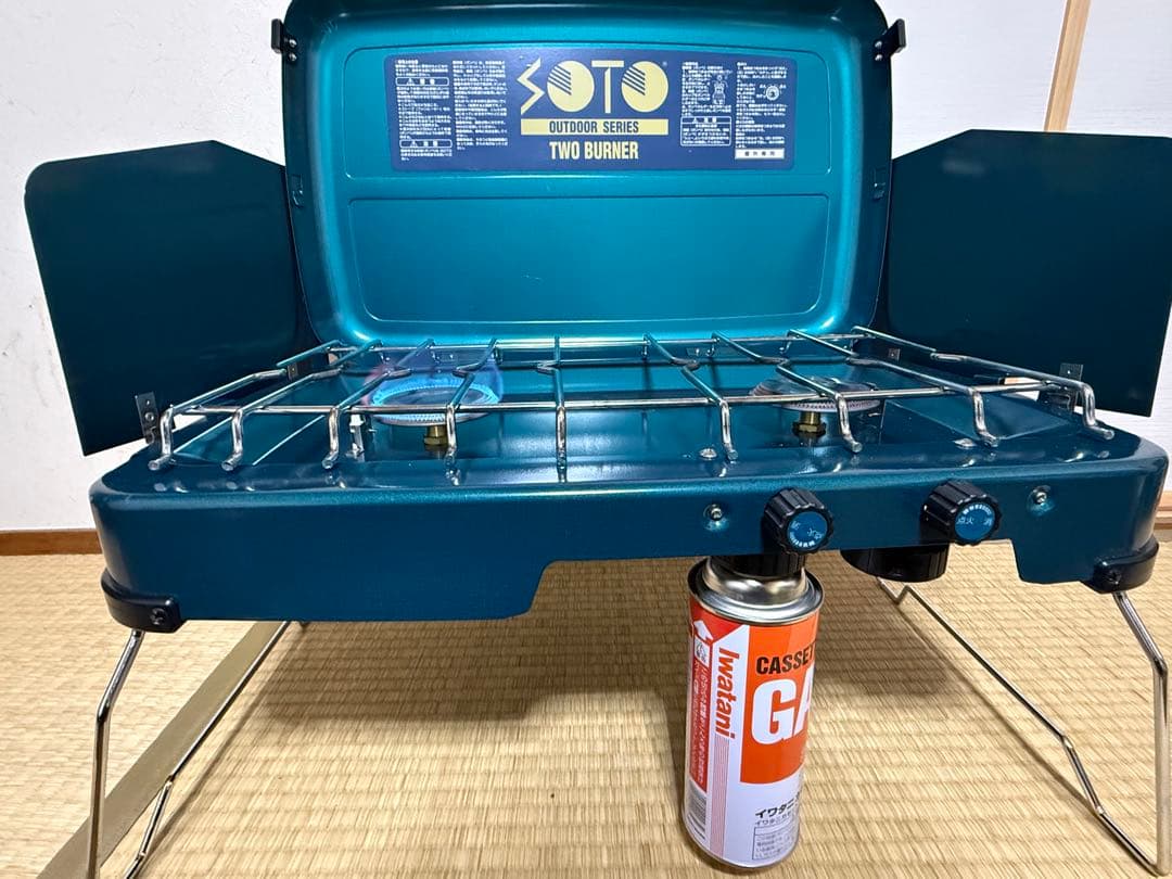 SOTO ツーバーナーコンロ 青　専用バッグ付き