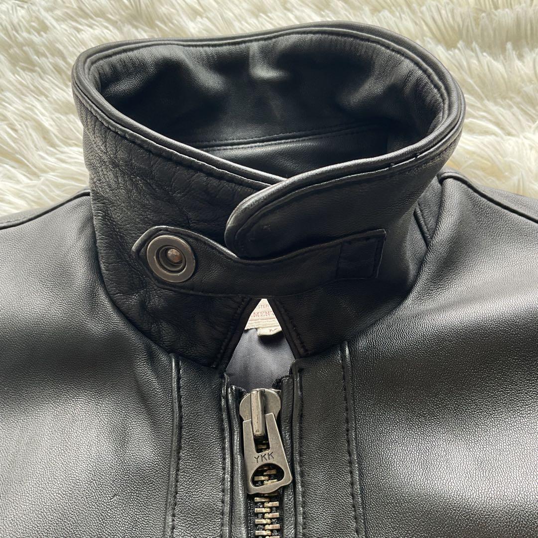 人気✨AVIREX レザージャケット　シングルライダース　本革　ブラック　M