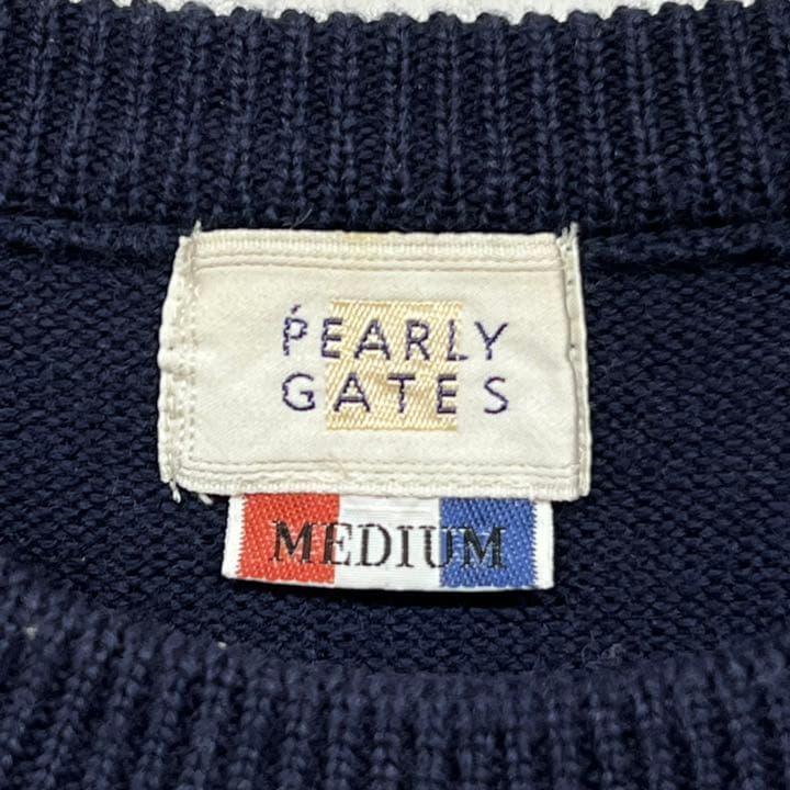 PEARLY GATES パーリーゲイツ メンズ ニット ネイビー 国旗柄