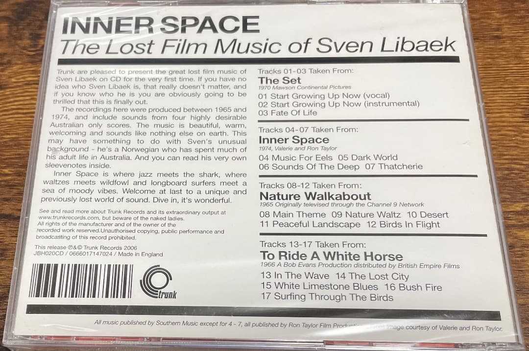未使用品・inner space - Sven Libaek・CD