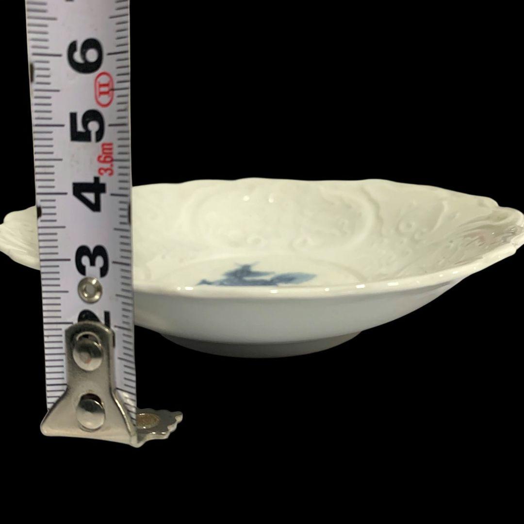 古伊万里 陽刻 染付 麒麟文 白磁 小皿 5客 向付 和食器 約12.3cm