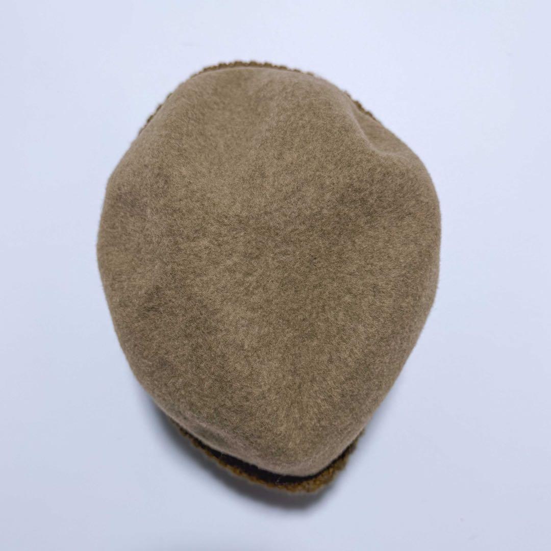 【美品】chisaki チサキ ウールキャップ ニット帽 フェルト カーキ 1