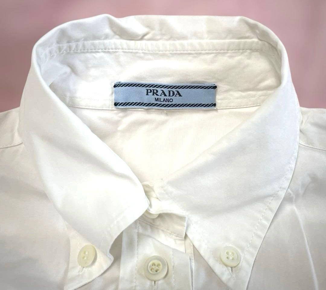 PRADA プラダ 白 長袖シャツ36(XS) コットン通年着用可能2020年