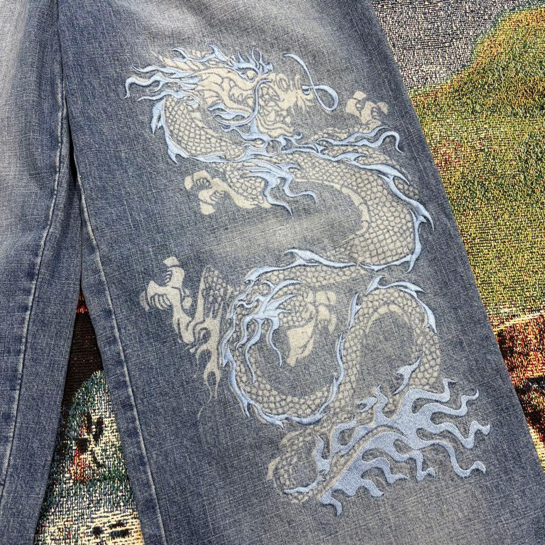 90s 00s JNCO JEANS ドランゴン刺繍 極太 デニムパンツ