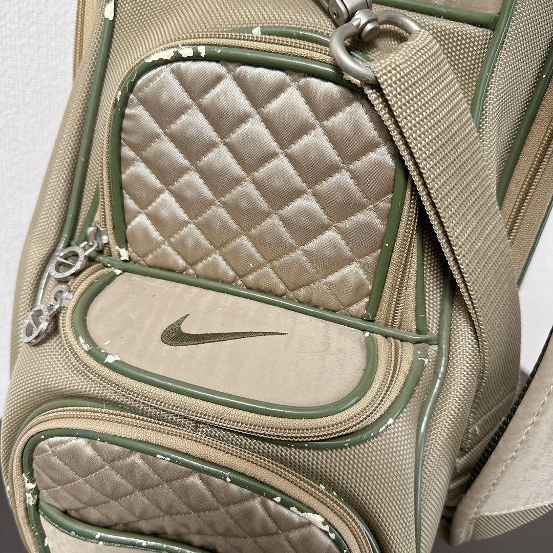 NIKE GOLF 希少キルティング キャディバッグ 5分割 ベージュ×カーキ