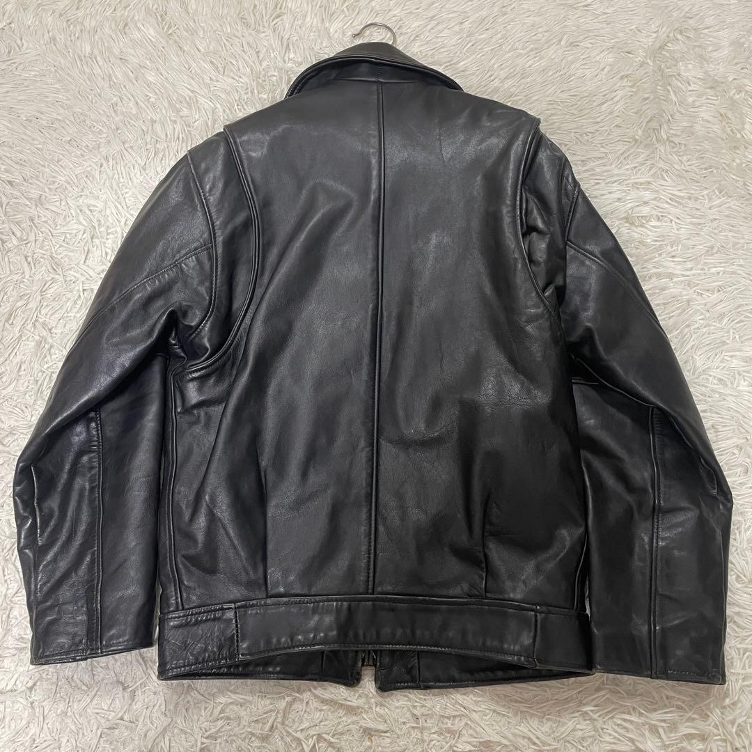 希少schott ショット　ポリスマンジャケット　36カウレザー　M相当　黒