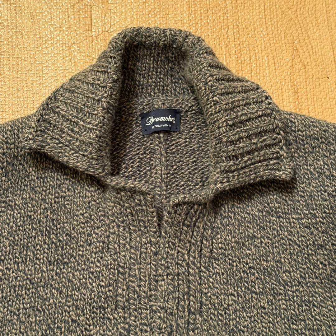 【美品】ドルモア ニットジャケット ウール グリーン 46