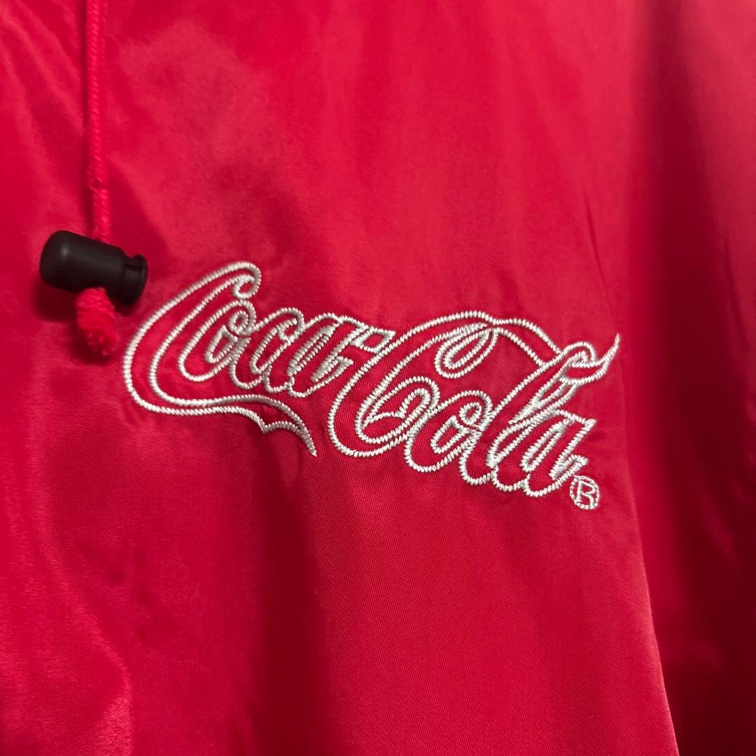 Coca-Cola フード付きロングコート レッド