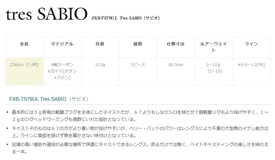 【超美品】インクスレーベル　サビオ　FXB-TS79UL Tres SABIO