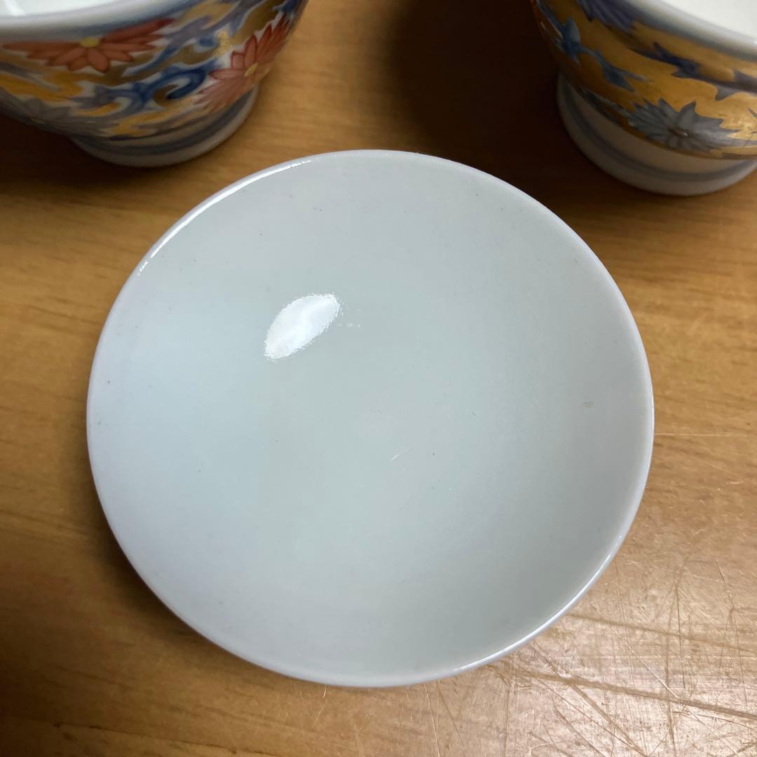 蓋付き小鉢５客 その３（有田焼　華古伊万里様式　菊唐草文様　薄作り）
