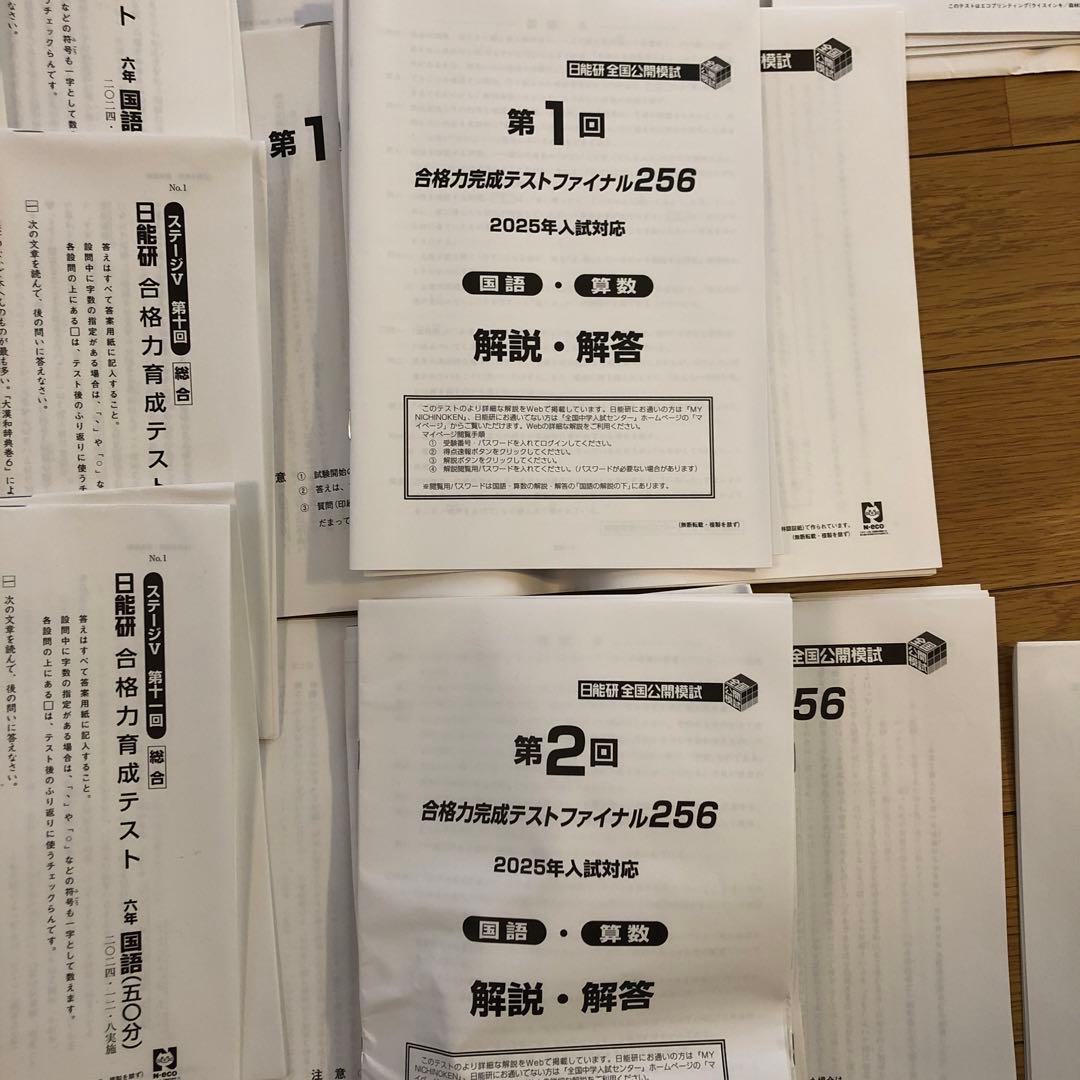 【2025年入試】日能研 公開模試 6年 前期後期フルセット　2024年4教科