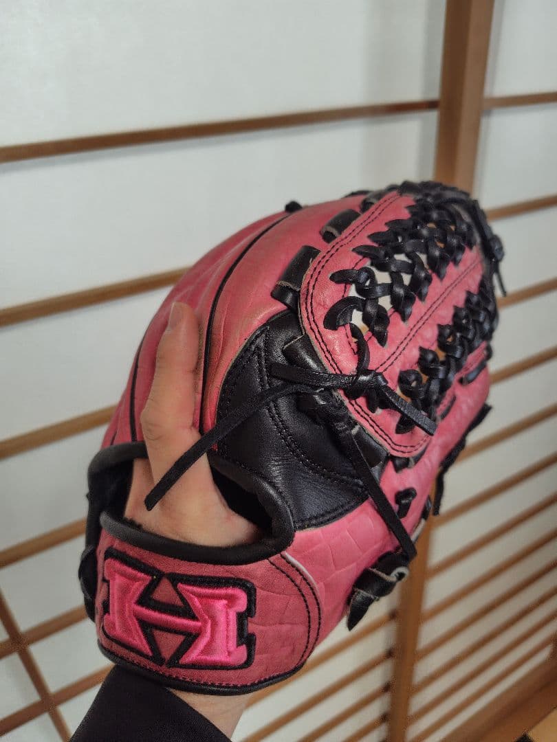 もーすぐ春　ハイゴールド限定品　軟式グローブ オールラウンド用　ピンク/黒