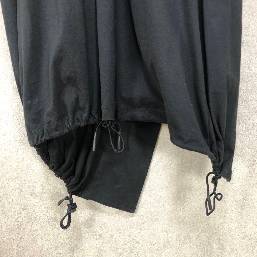 Y-3 ワイスリー ドローコード 半袖ロングワンピース 黒
