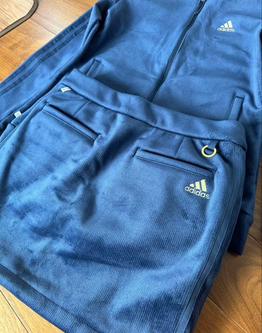 【新品】adidas golf ゴルフウェア　セットアップ　ネイビー　秋冬