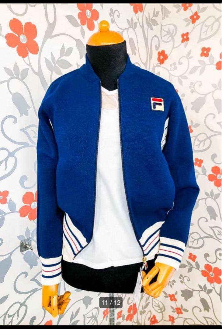 【新品】FILA テニス ジャケット ニット レディース ネイビー フィラ L