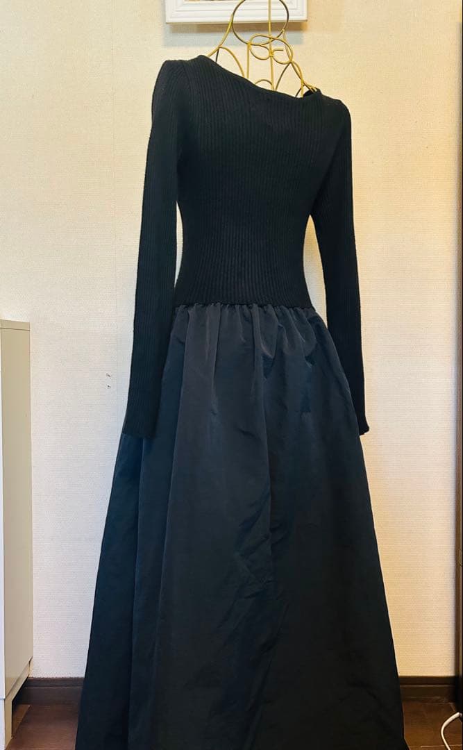 美品　MARY QUANT ブラック ロングワンピース　マキシ丈　フリーサイズ
