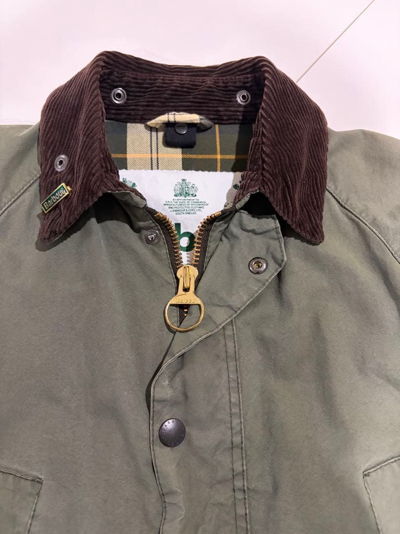barbour　白タグ　ビデイル　ウォッシュド　セージ　38