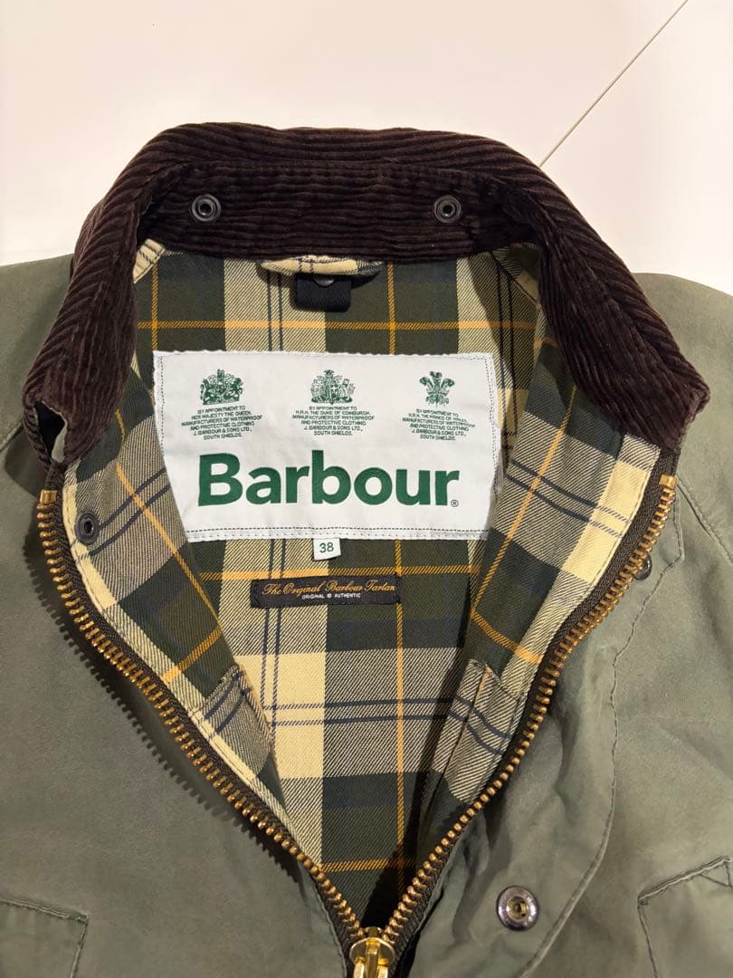 barbour　白タグ　ビデイル　ウォッシュド　セージ　38