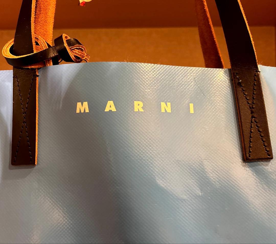 【MARNI/マルニ】トライベッカ　トートバッグブルー/ブラウン