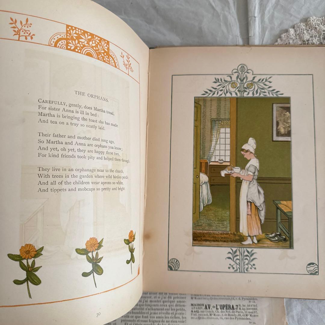 難有　稀少1880年アンティーク絵本ヴィクトリアン洋書ジャンクジャーナル古書