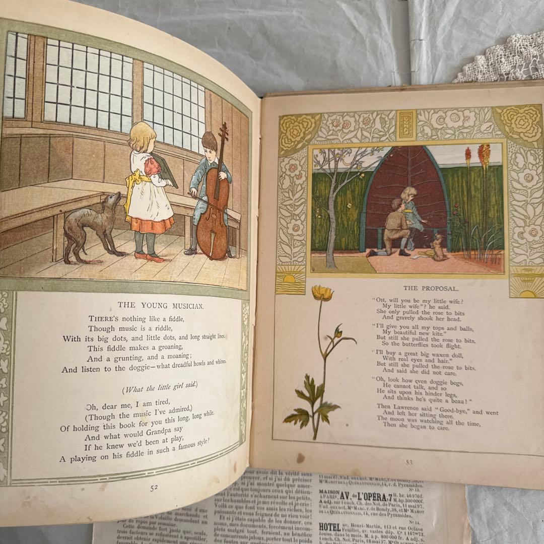 難有　稀少1880年アンティーク絵本ヴィクトリアン洋書ジャンクジャーナル古書