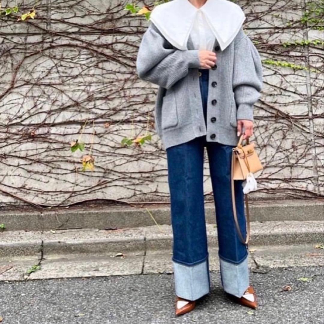 新品未使用　cygneシーニュビッグカラーブラウス女優トップスシャツSandra