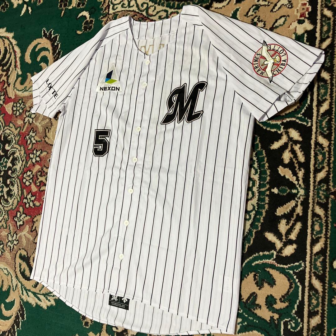 美品　千葉ロッテマリーンズ　ユニフォーム　DESCENTE 伊志嶺翔大　背番号5