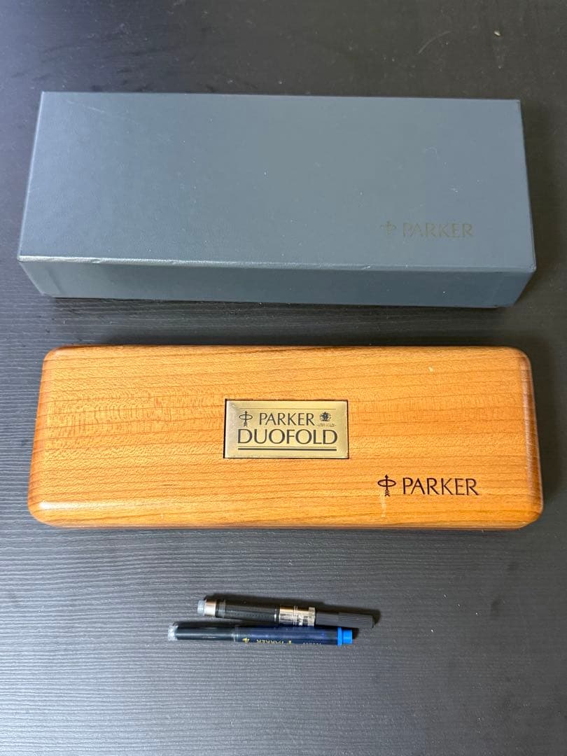 【美品】Parker パーカー DUOFOLD デュオフォールド 万年筆 パール