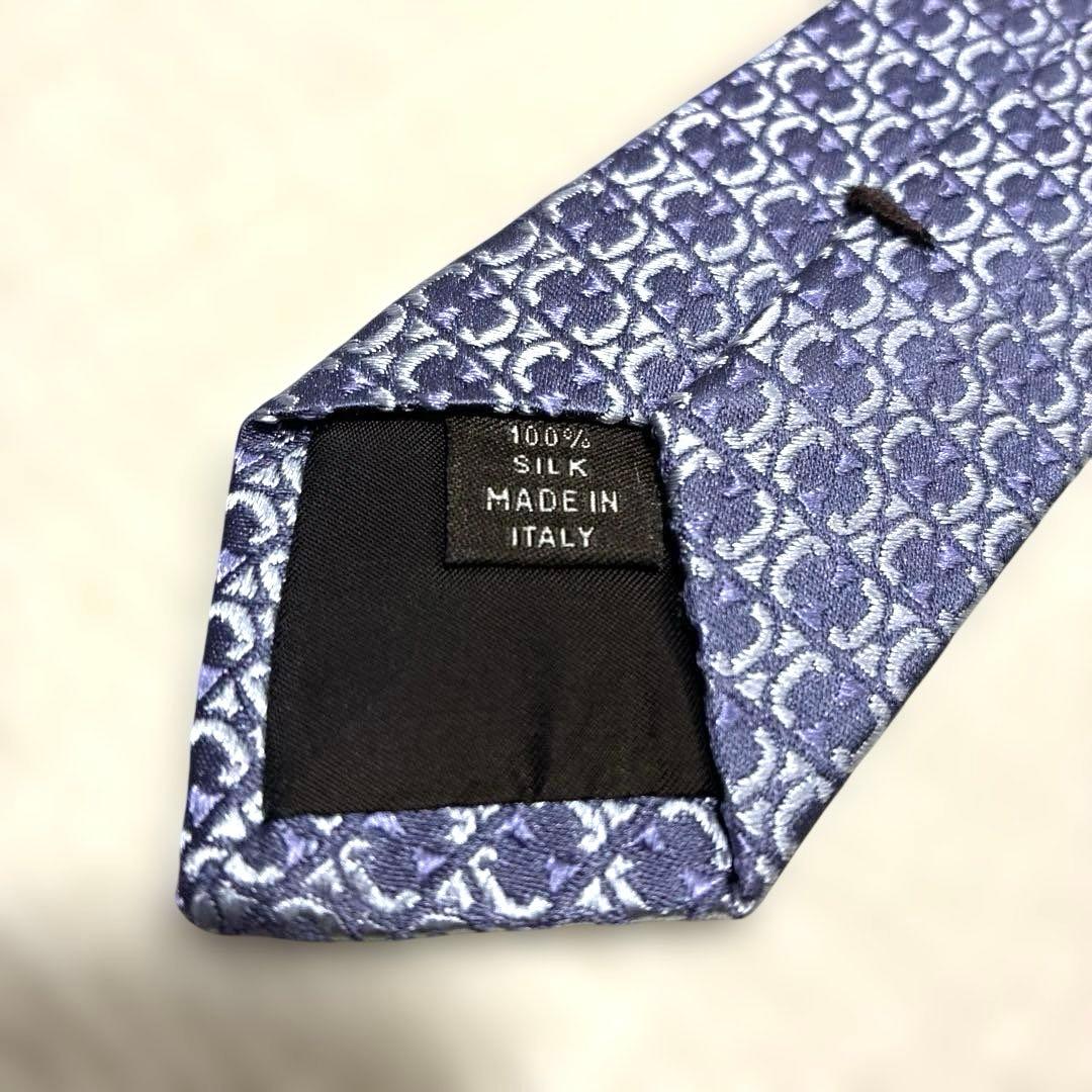 【極美品】高級 CELINE セリーヌ ネクタイ マカダム柄 高級シルク