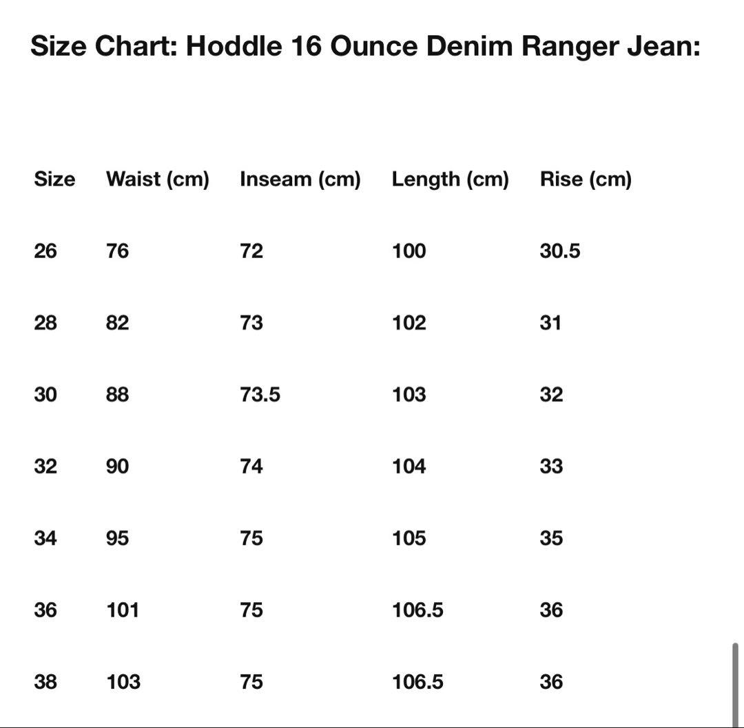 (新品) Hoddle Ranger Jean 34W