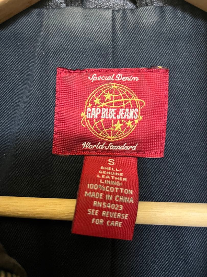 GAP BLUE JEANS レザージャケット 本革 ブラック 短丈 S