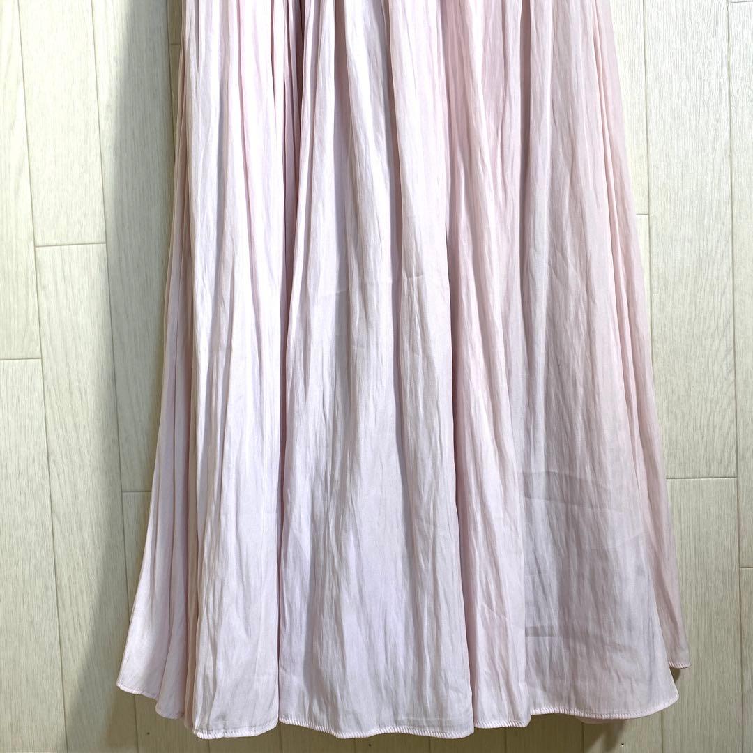 美品 セルフォード CELFORD ロングワンピース38 ニット&シフォン 春夏