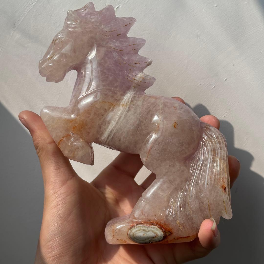 天然石瑪瑙の馬　置物　ご購入前に在庫確認G.1305