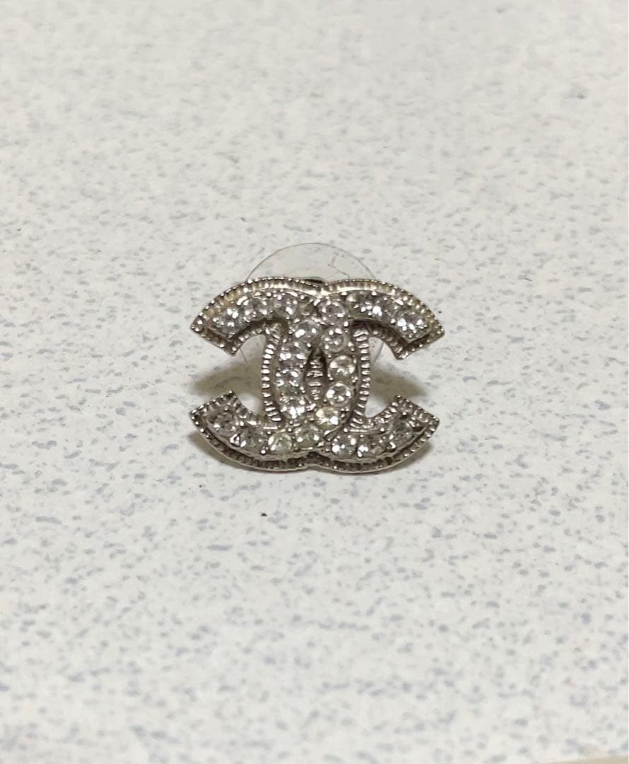 【美品】CHANEL シャネル ココマーク ピアス 片耳 シルバー ビジュー